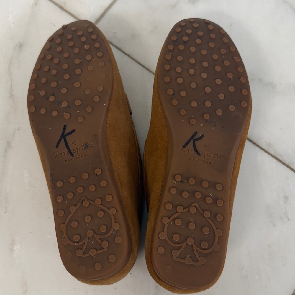 Kate Spade Camellia Tan Suede Leather Driving Shoe Slip On Loafer Women’s 5.5 - Picture 7 of 8